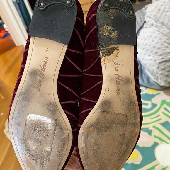 Sam Edelman Rockwell Velvet Lace Up Flats - Picture 6 of 7